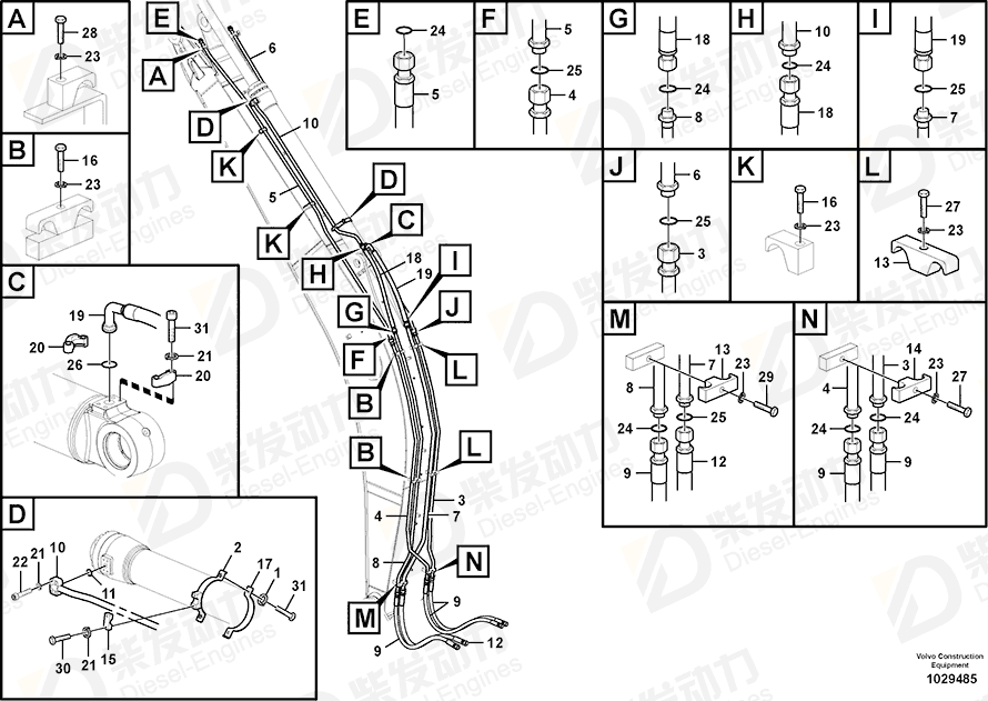 VOLVO PIPE_WA SA1174-56980 Drawing