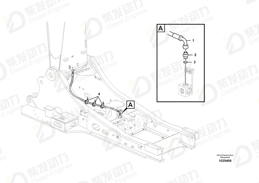 VOLVO Hose assembly SA9453-04141 Drawing