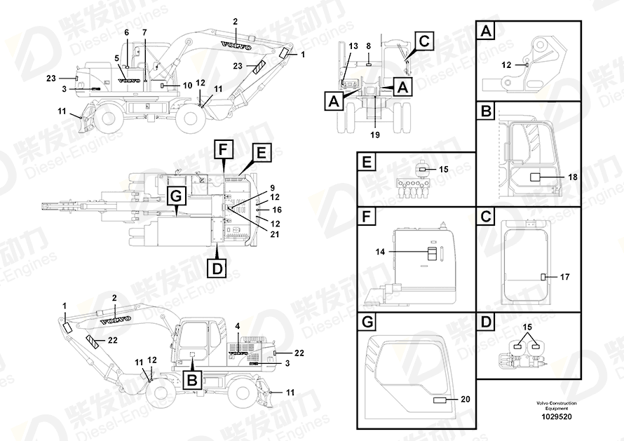 VOLVO Decal 14514002 Drawing