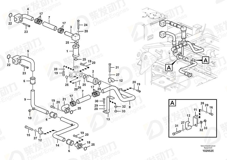 VOLVO Pipe 14537300 Drawing