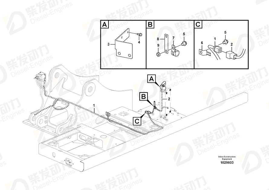 VOLVO Cable harness 14575430 Drawing