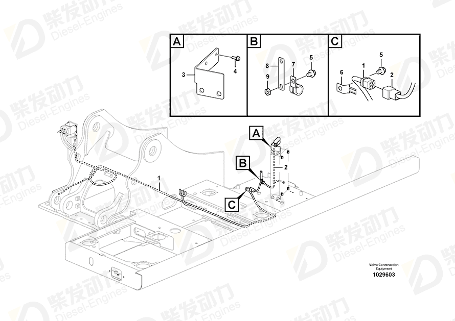 VOLVO Cable harness 14575430 Drawing VOLVO Cable harness 14575430 Drawing