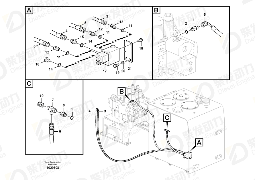 VOLVO Hose assembly SA9451-32660 Drawing