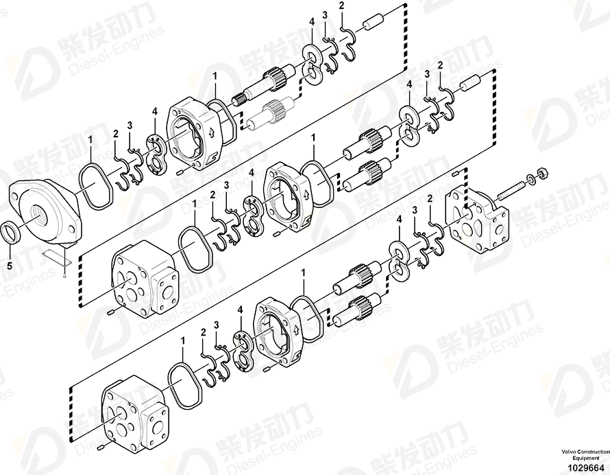 VOLVO Gear pump 14557514 Drawing