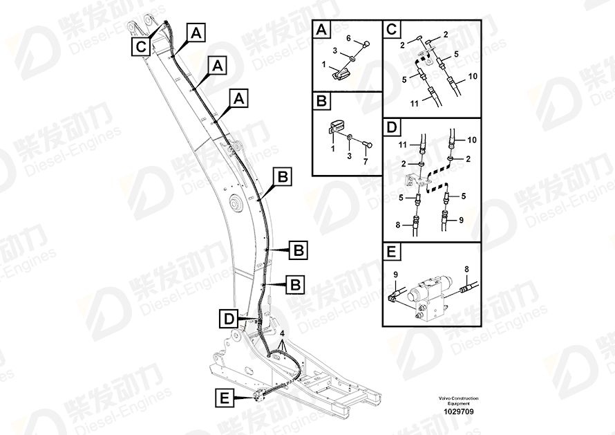 VOLVO Hose assembly SA9453-03663 Drawing VOLVO Hose assembly SA9453-03663 Drawing