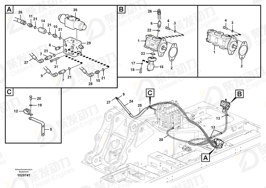 VOLVO HOSE_ASSY SA9453-03233 Drawing