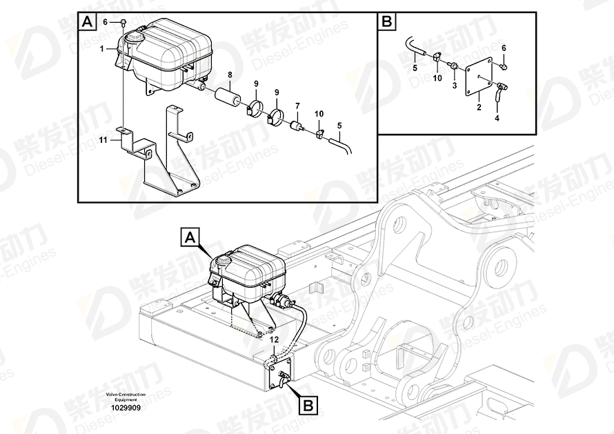 VOLVO Cooling hose 14881322 Drawing