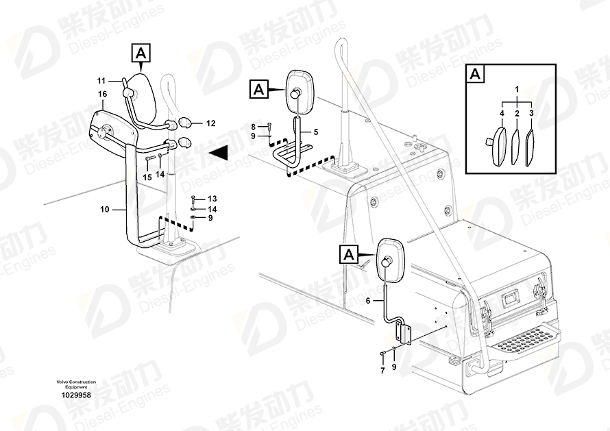 VOLVO Mirror glass 14644659 Drawing VOLVO Mirror glass 14644659 Drawing
