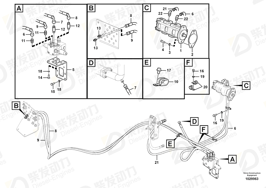VOLVO Hose assembly 15068479 Drawing