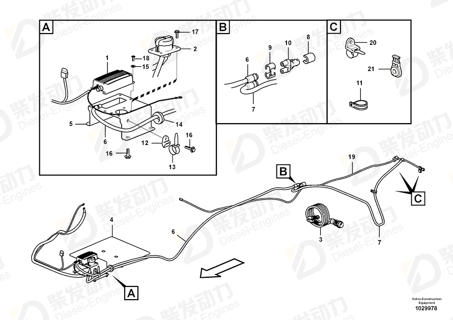 VOLVO Extension cable 8153710 Drawing