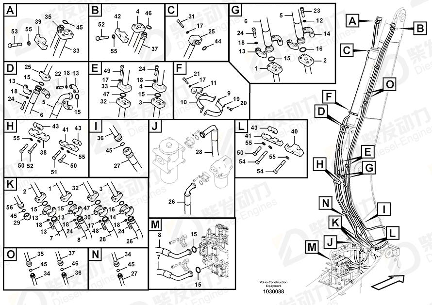 VOLVO Hose 14612080 Drawing
