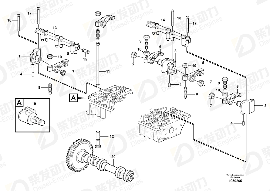 VOLVO Actuator, front 20802121 Drawing