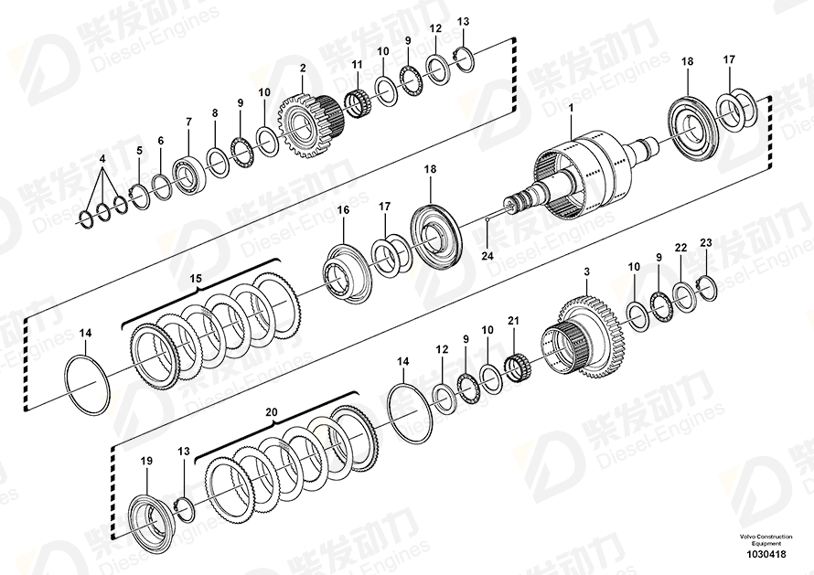 VOLVO Needle bearing 11144006 Drawing