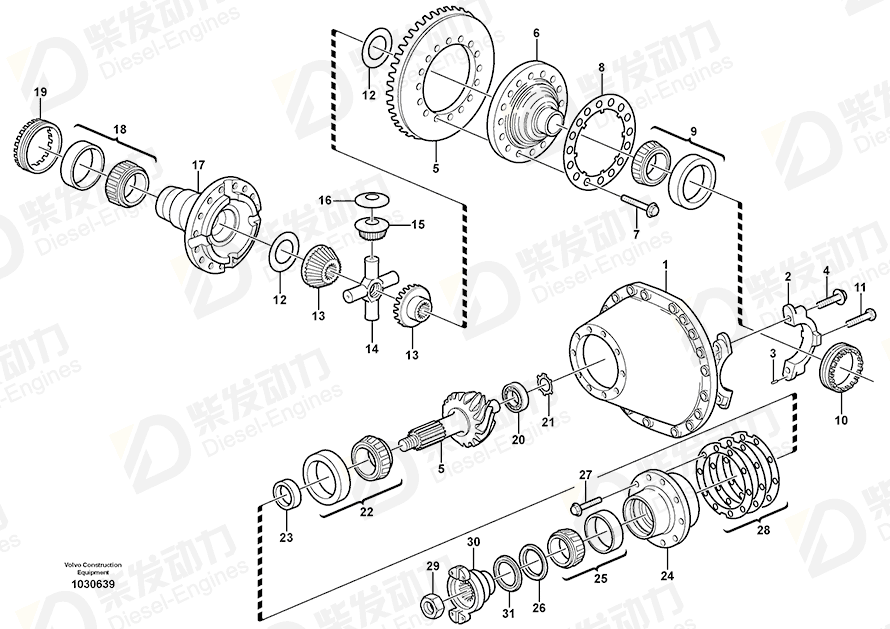 VOLVO Drive gear set 3152003 Drawing VOLVO Drive gear set 3152003 Drawing
