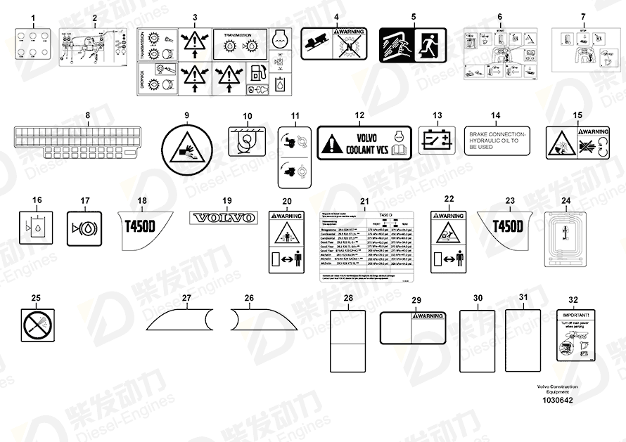 VOLVO Decal 11192777 Drawing