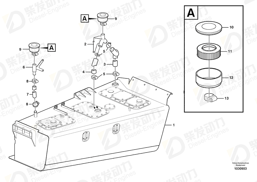 VOLVO Filter retainer 15009586 Drawing VOLVO Filter retainer 15009586 Drawing