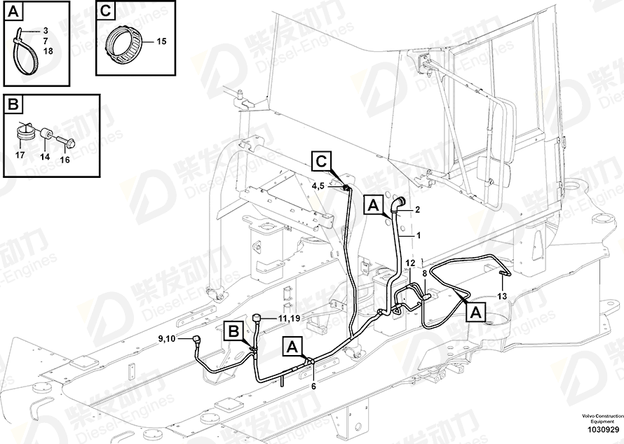VOLVO Cable harness 11194730 Drawing