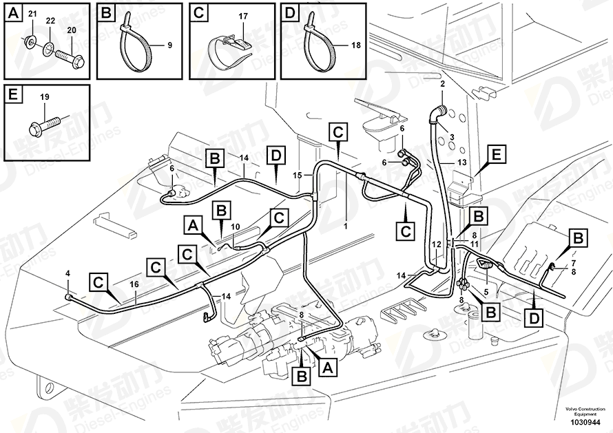 VOLVO Cable harness 15121756 Drawing VOLVO Cable harness 15121756 Drawing