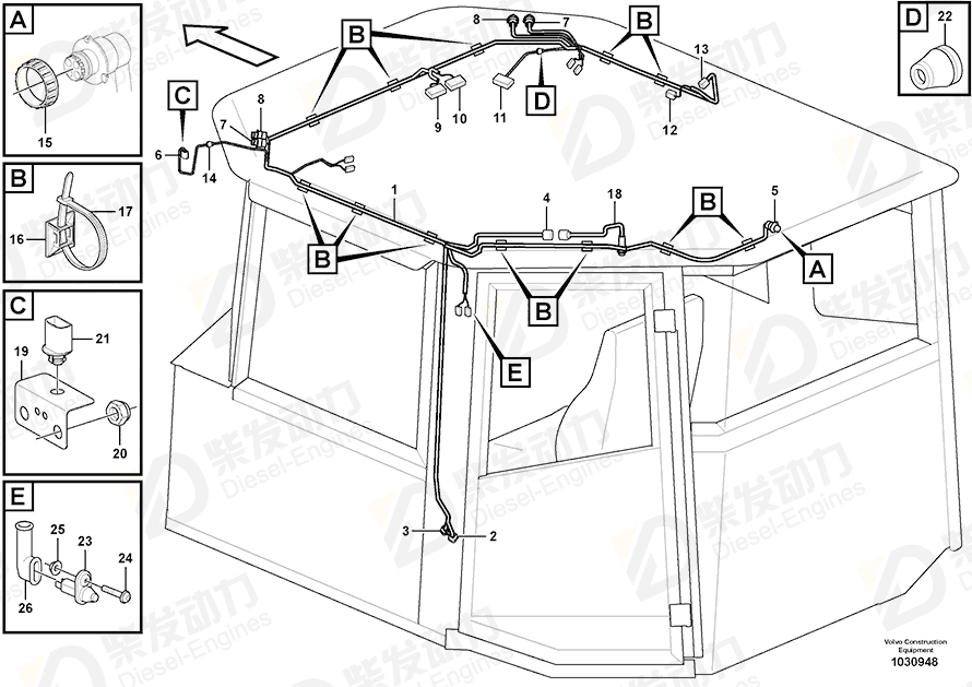 VOLVO Cable harness 15009669 Drawing VOLVO Cable harness 15009669 Drawing