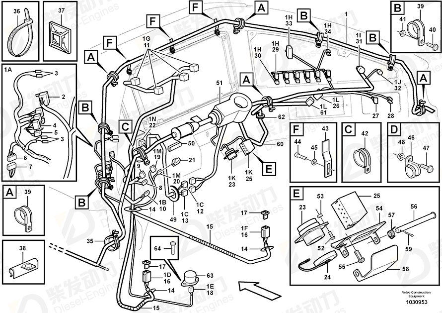 VOLVO Cable harness 15158916 Drawing