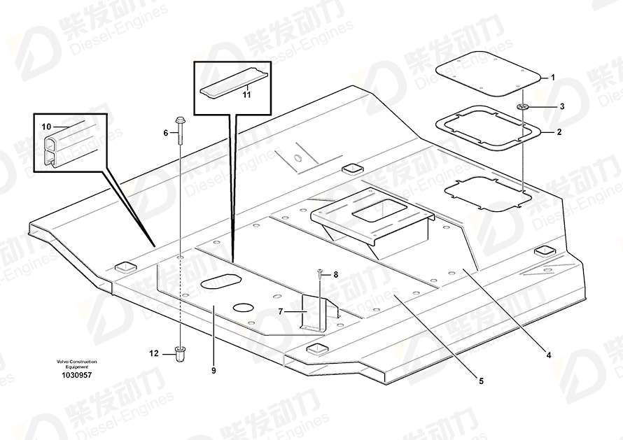 VOLVO Floor Panel 11195644 Drawing