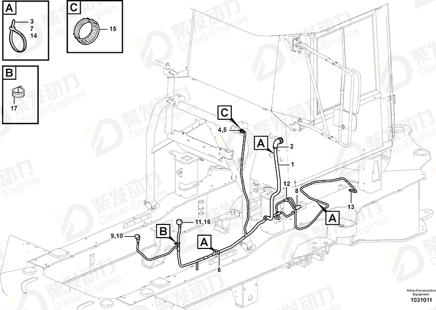 VOLVO Insulator 3907024 Drawing