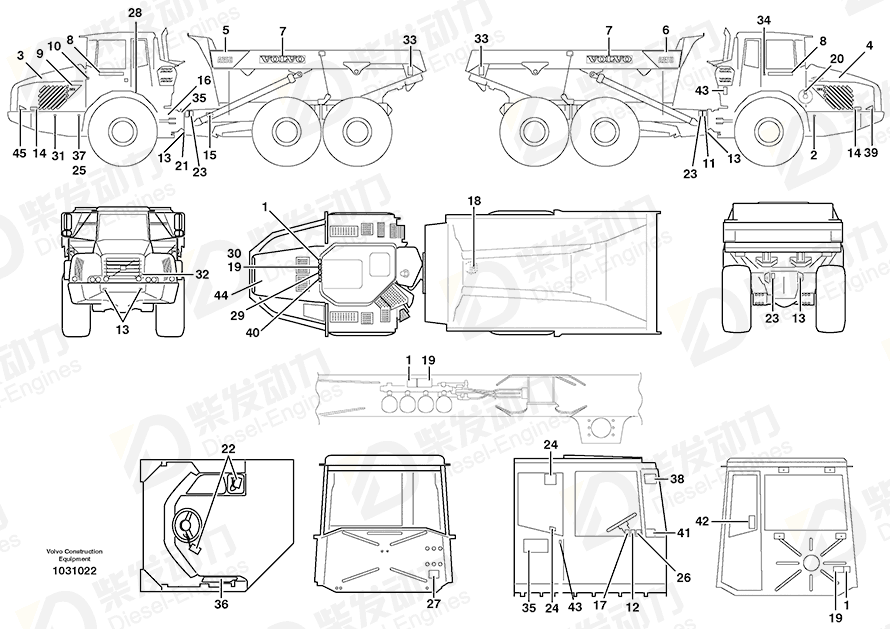 VOLVO Decal 15015898 Drawing