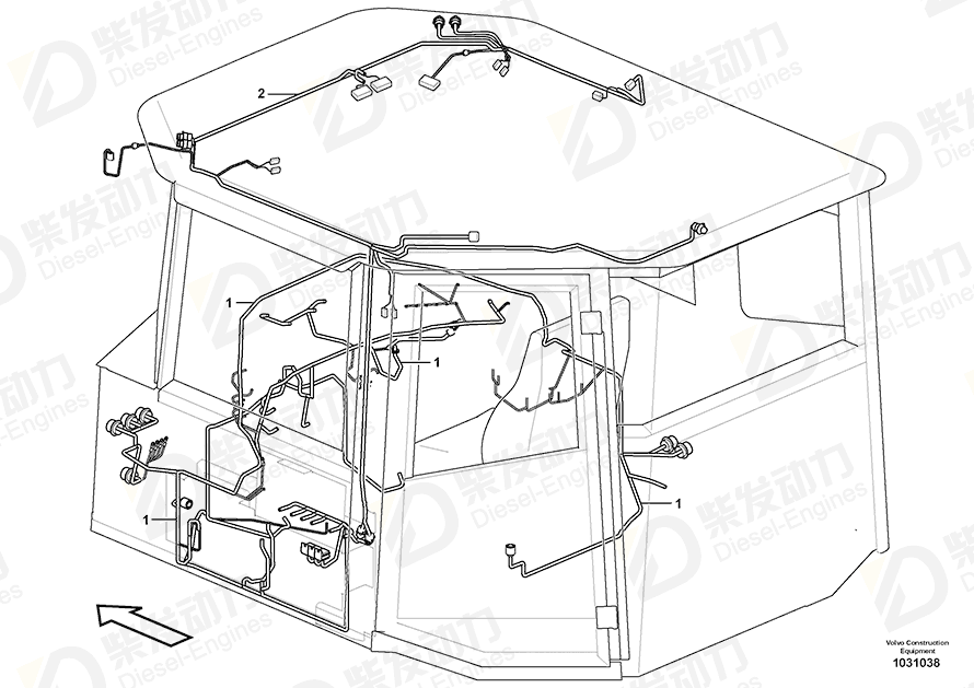 VOLVO Cable harness 15035245 Drawing