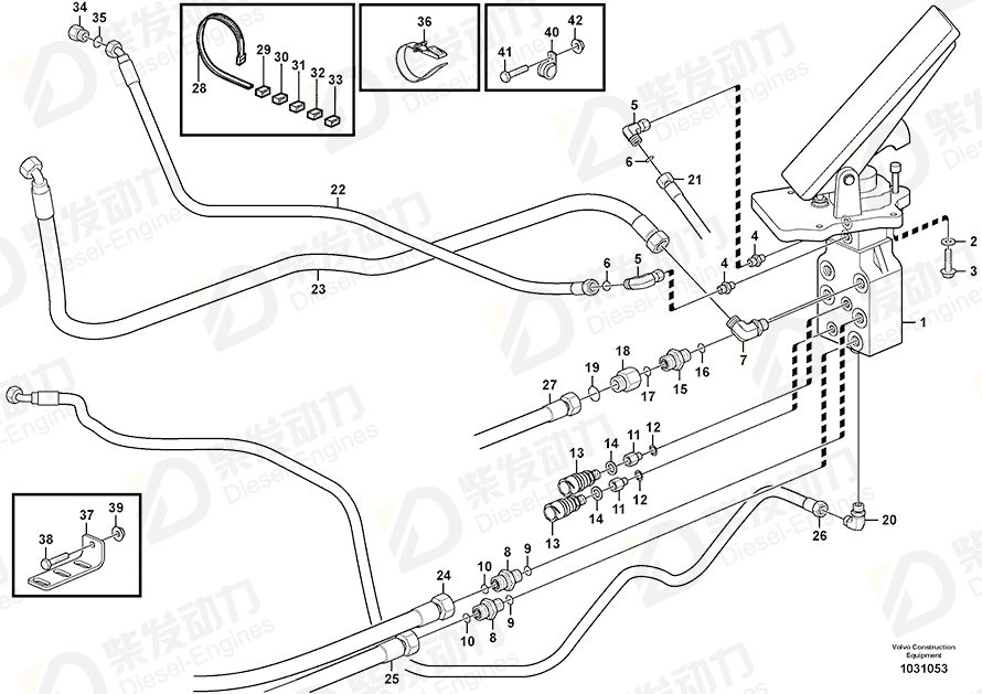 VOLVO Footbrake valve 15045695 Drawing