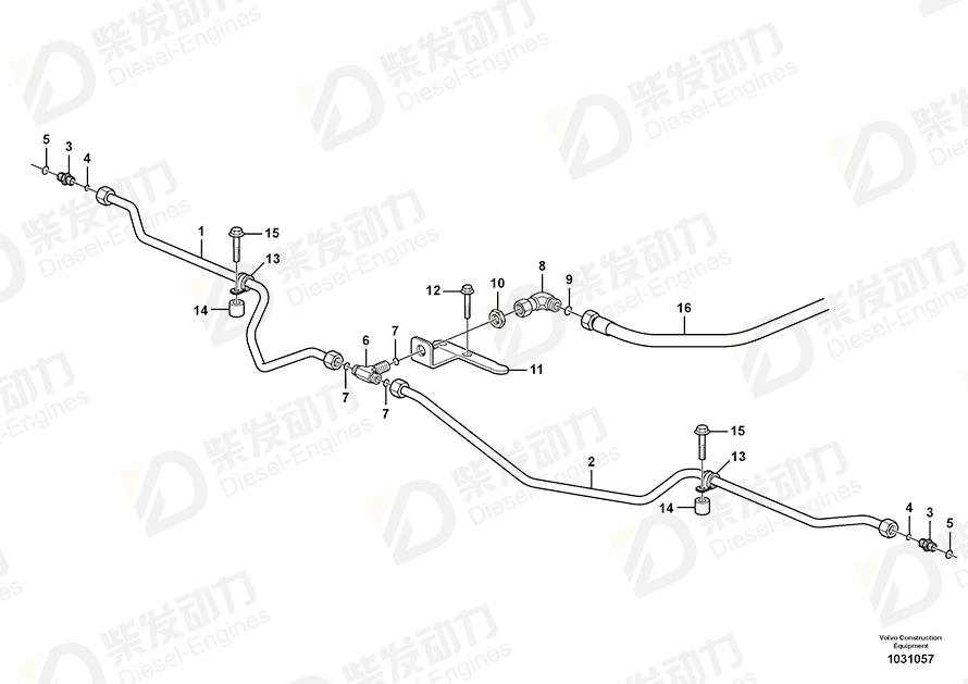 VOLVO Hose assembly 937379 Drawing VOLVO Hose assembly 937379 Drawing