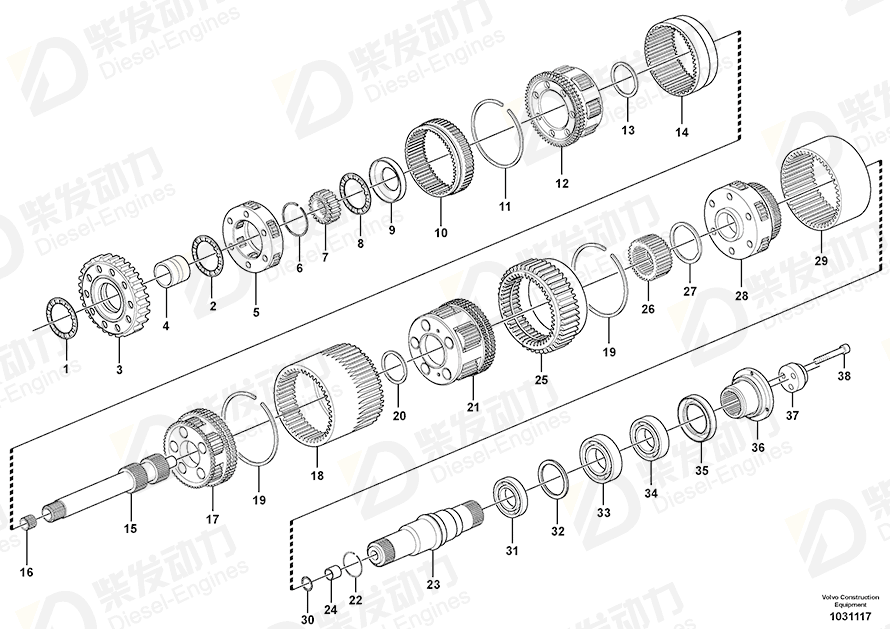 VOLVO Shaft 11418381 Drawing