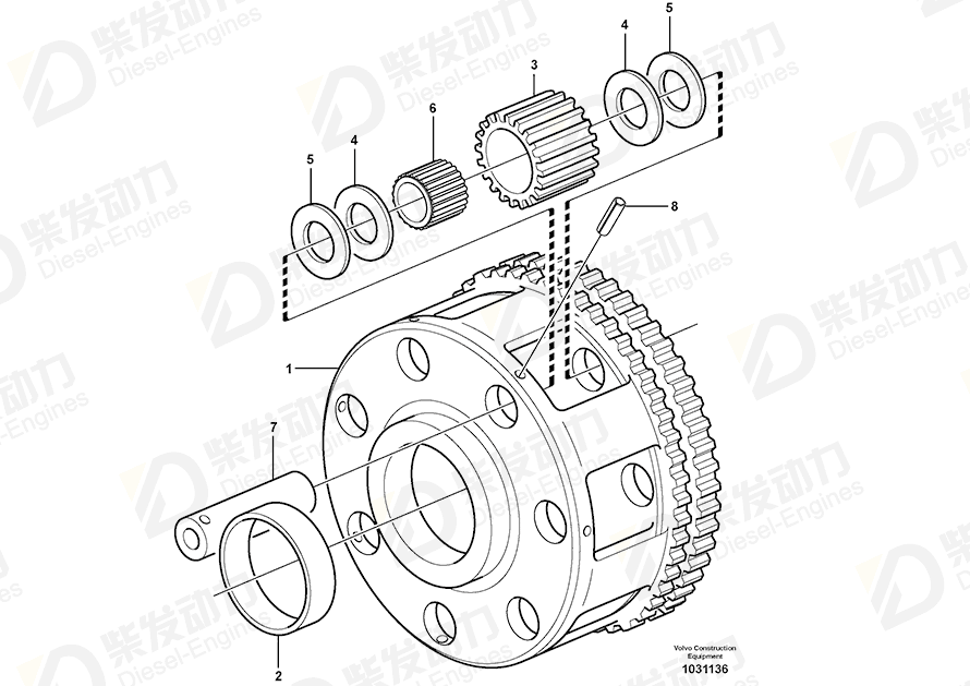 VOLVO Needle bearing 11418169 Drawing