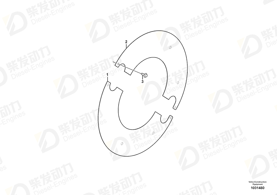 VOLVO Brake Shield 11190836 Drawing VOLVO Brake Shield 11190836 Drawing