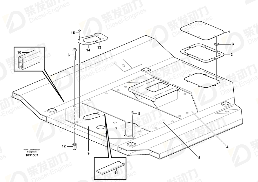 VOLVO Floor frame 15017898 Drawing VOLVO Floor frame 15017898 Drawing