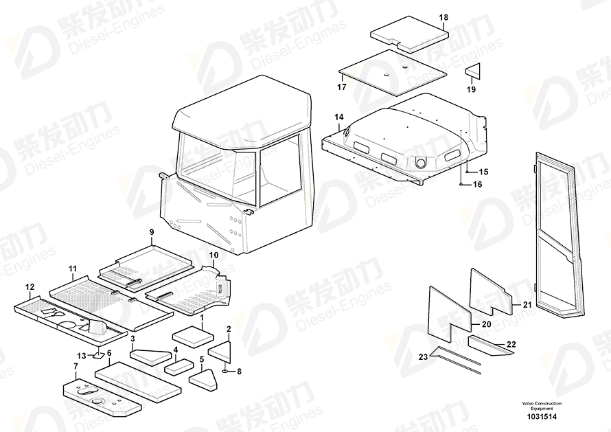 VOLVO Floor mat 15017537 Drawing