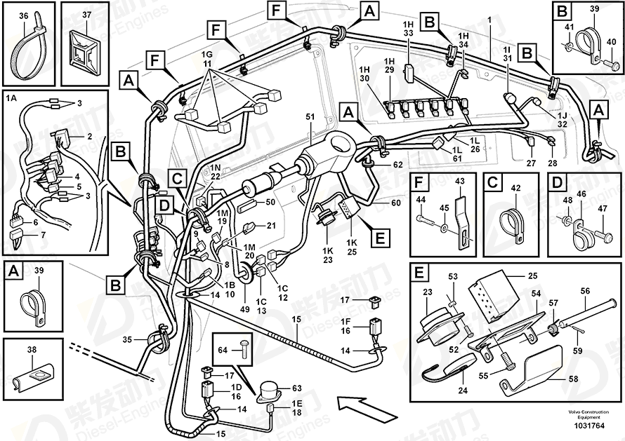 VOLVO Cable harness 15178084 Drawing