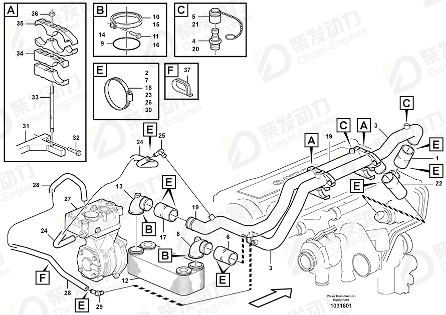 VOLVO Pipe 11121807 Drawing