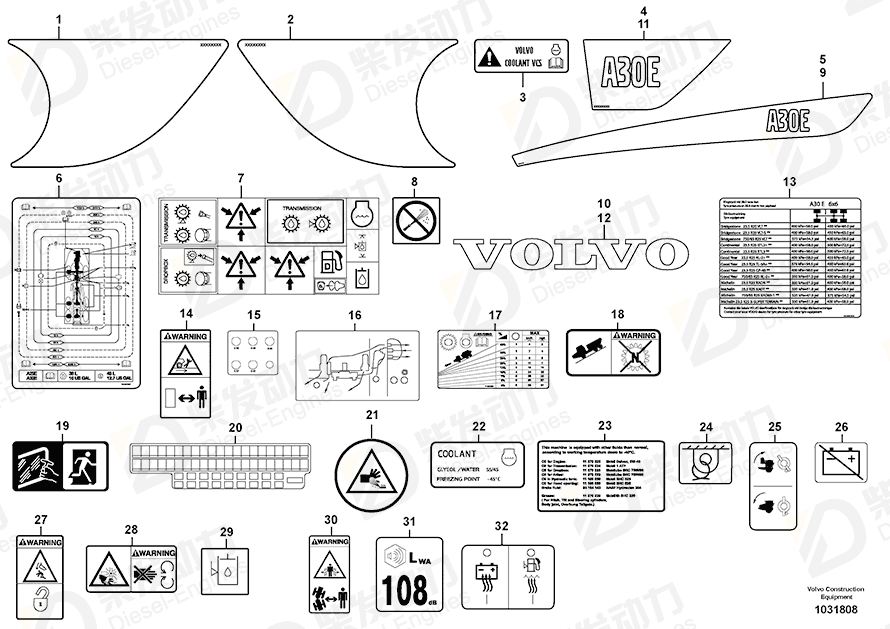 VOLVO Decal 11192712 Drawing
