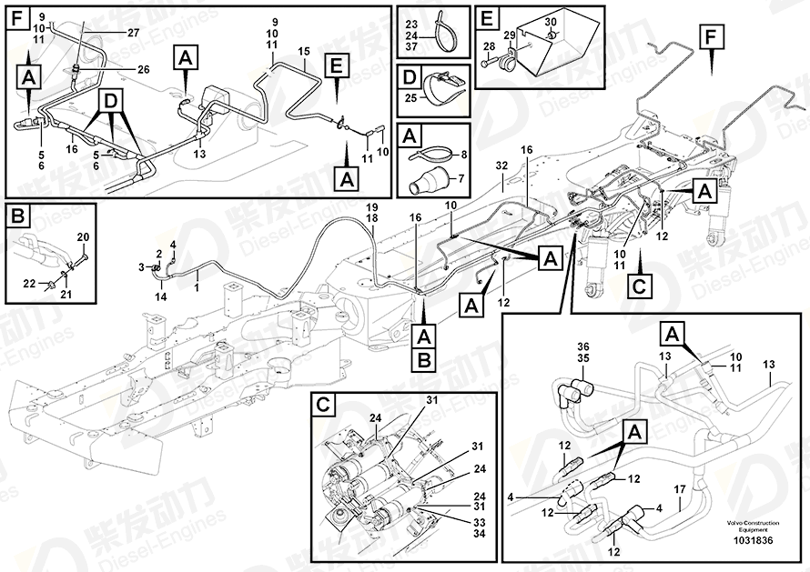 VOLVO Cable harness 15094367 Drawing