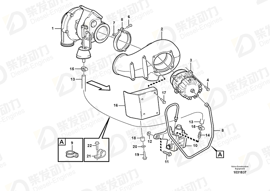 VOLVO Exhaust pressure governor 20722238 Drawing