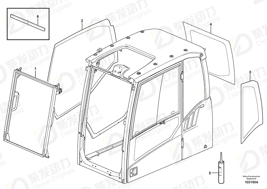 VOLVO Side window 11203464 Drawing VOLVO Side window 11203464 Drawing