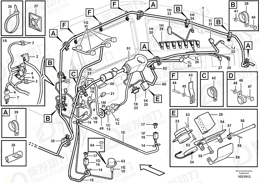 VOLVO Cable harness 15016455 Drawing VOLVO Cable harness 15016455 Drawing