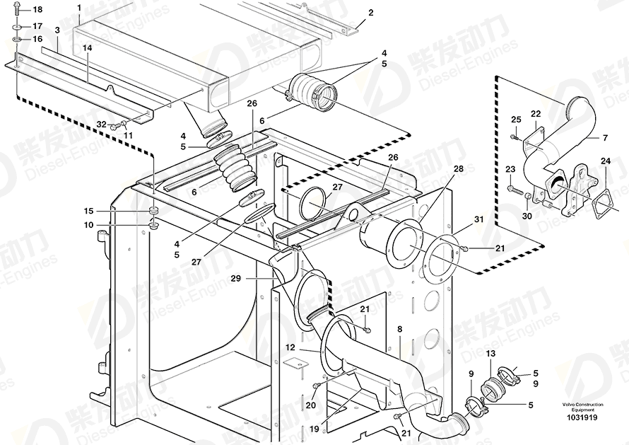 VOLVO Hose 3183620 Drawing