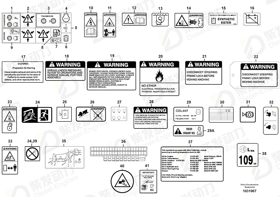 VOLVO Decal 11192570 Drawing