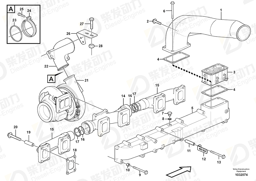 VOLVO Exhaust Manifold 11423411 Drawing