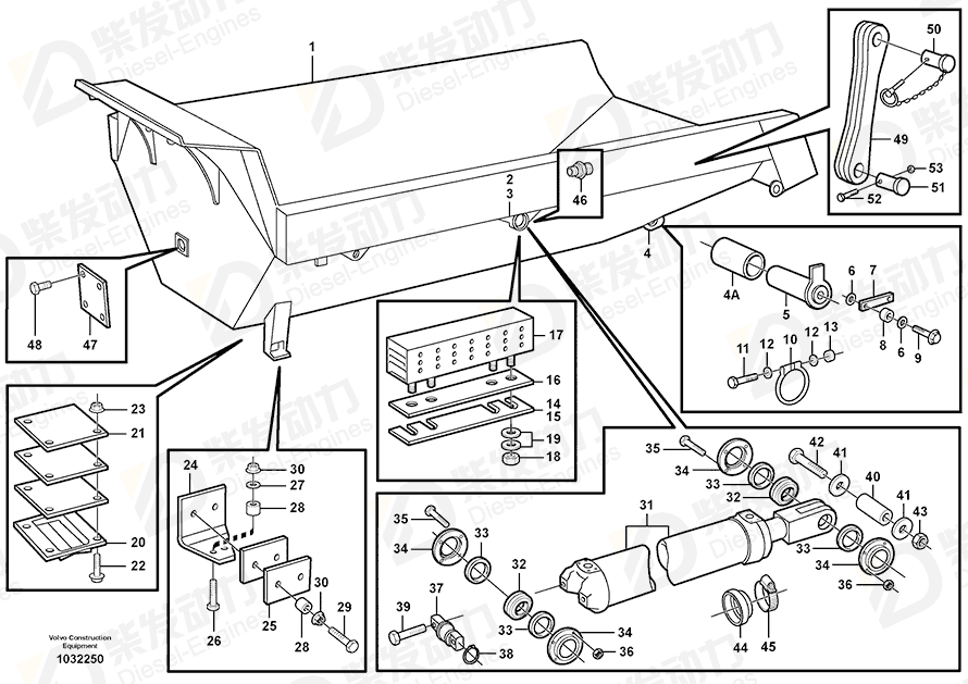 VOLVO Dumper body 11194729 Drawing VOLVO Dumper body 11194729 Drawing