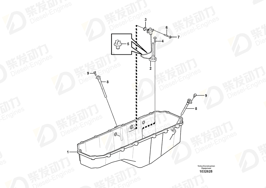 VOLVO Oil level sensor, oil level 21042447 Drawing