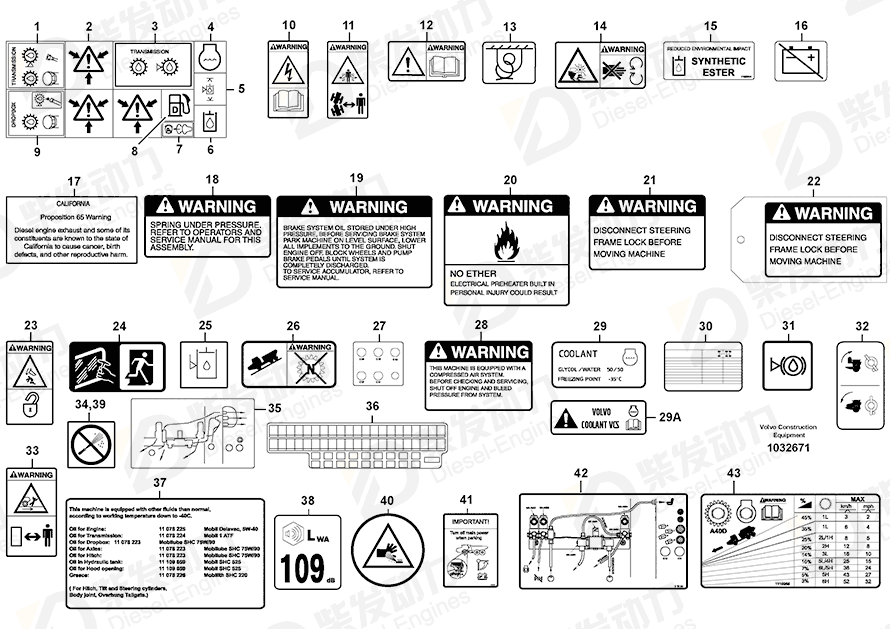 VOLVO Decal 11116966 Drawing