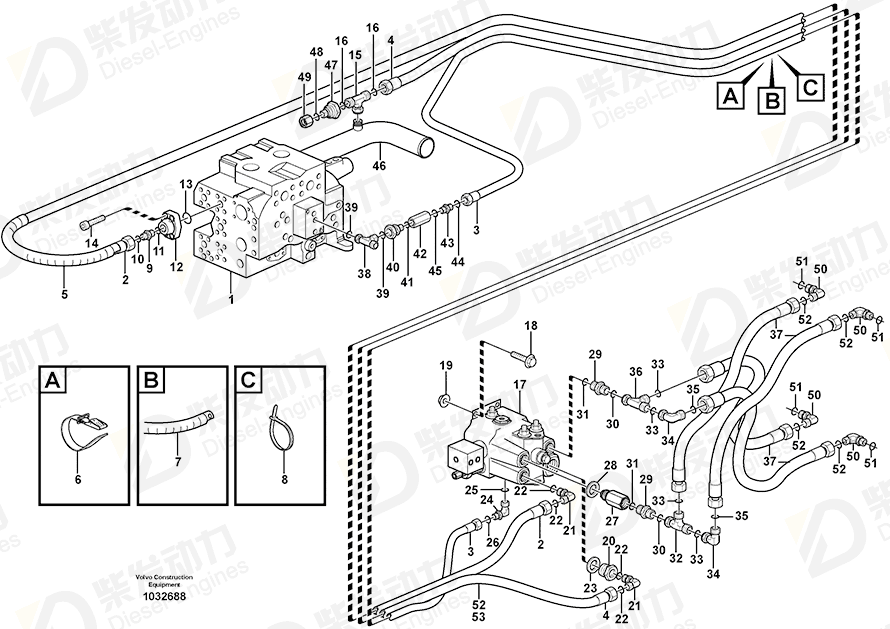 VOLVO Hose protection 11191095 Drawing