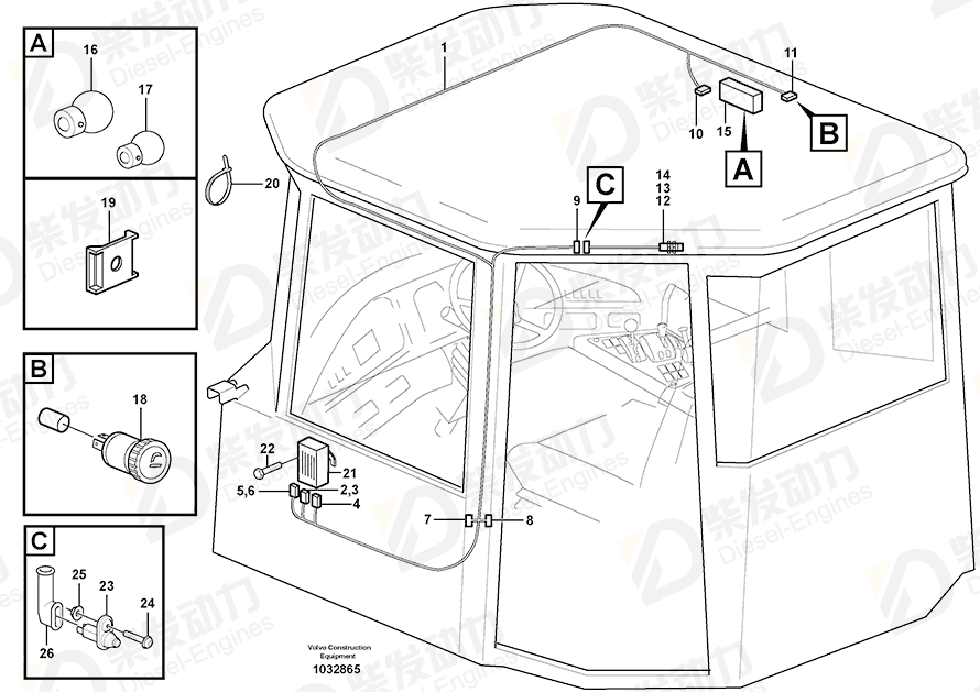 VOLVO Cable harness 15016770 Drawing